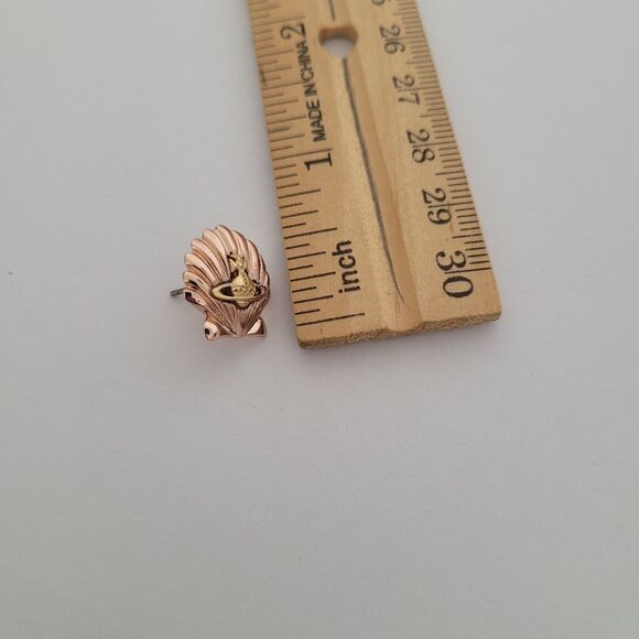 Vivienne Westwood Shells Stud Earrings Small Rose Gold Orbit Rare - Picture 5 of 5